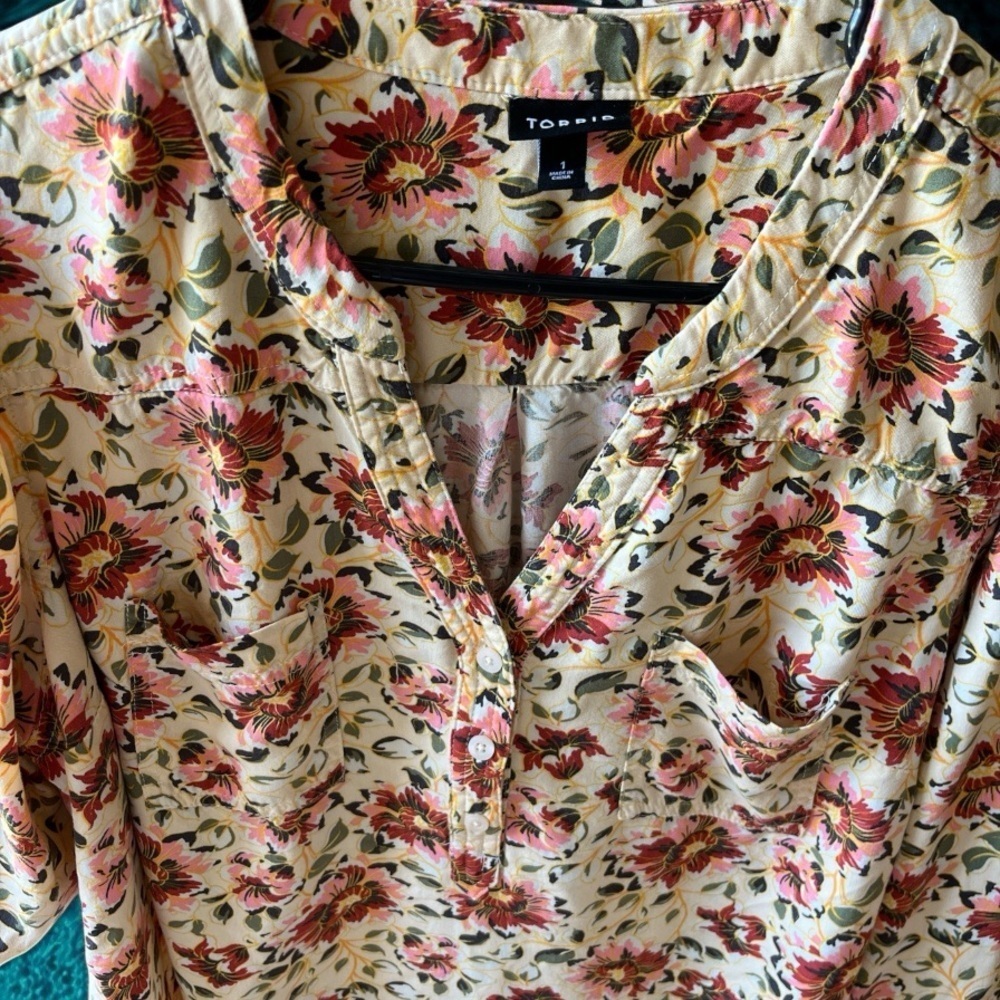 Torrid PreLoved 3/4 Sleeve Floral Print Women's Plus Top - Picture 4 of 8